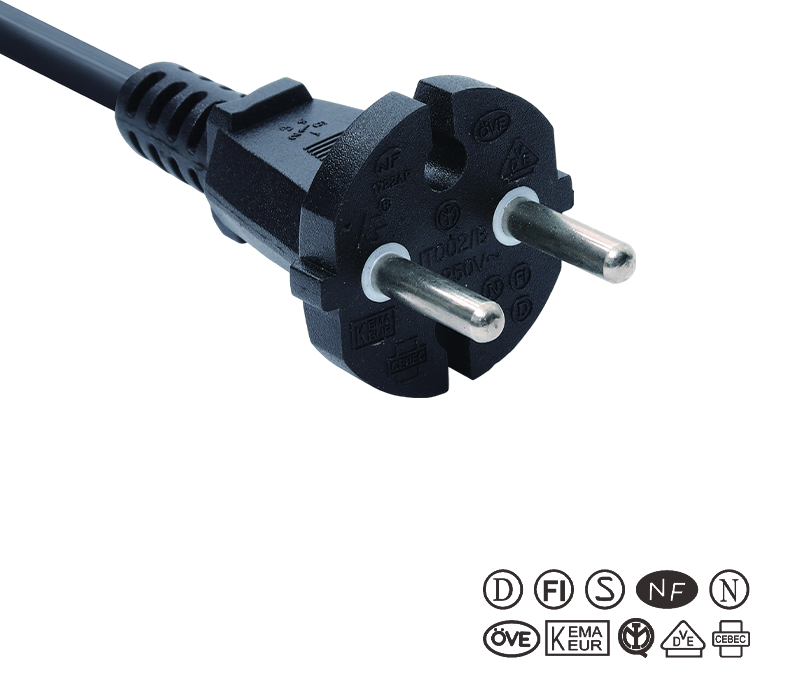JT002/B/FY002 Spina per utensili a due pin standard europea 16A 250V