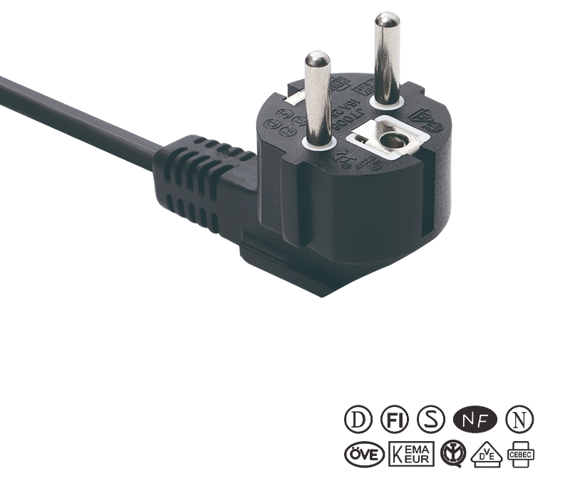 JT008/FY003 Spina a gomito a 90 gradi a tre pin standard europea 16A 250V