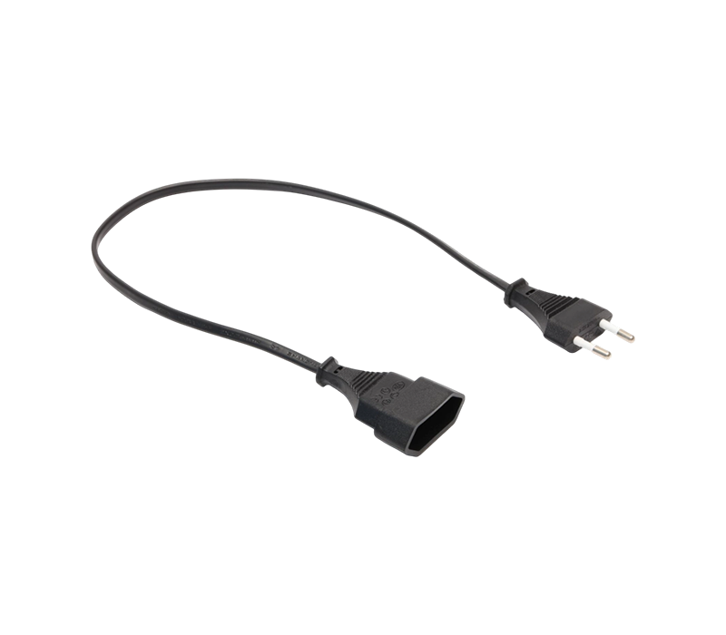 Spina bipolare standard europea JT007/FY001+FY001-Z 2,5 A 250 V con prolunga per presa Euro
