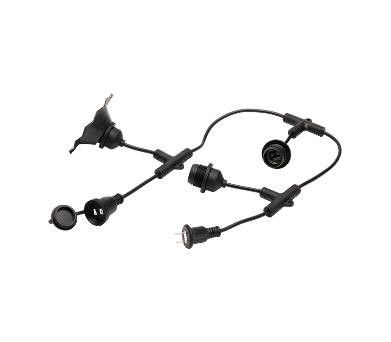 JD-2-24 Apparecchi di illuminazione per esterni con specifiche USA Luci da giardino impermeabili a LED Luci a corda S14 Prese E26