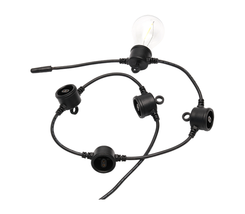 G40 E12, 25 lampadine, standard europeo 220 V, luci a corda gialle calde per decorazioni da giardino per interni/esterni